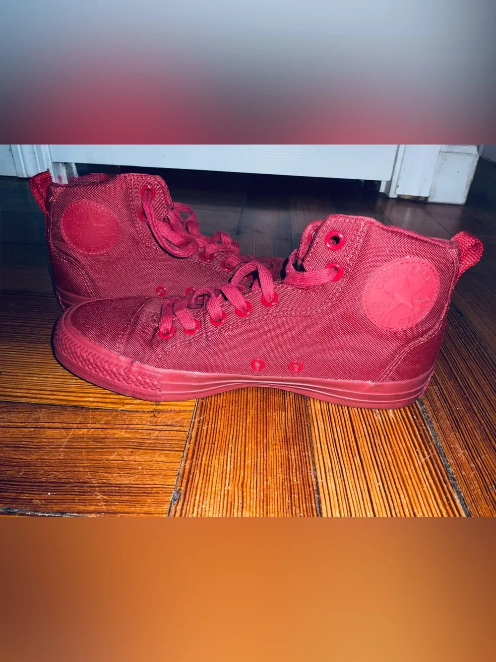 Converse mens Chuck Taylor All Star High Top Sneakers - Red